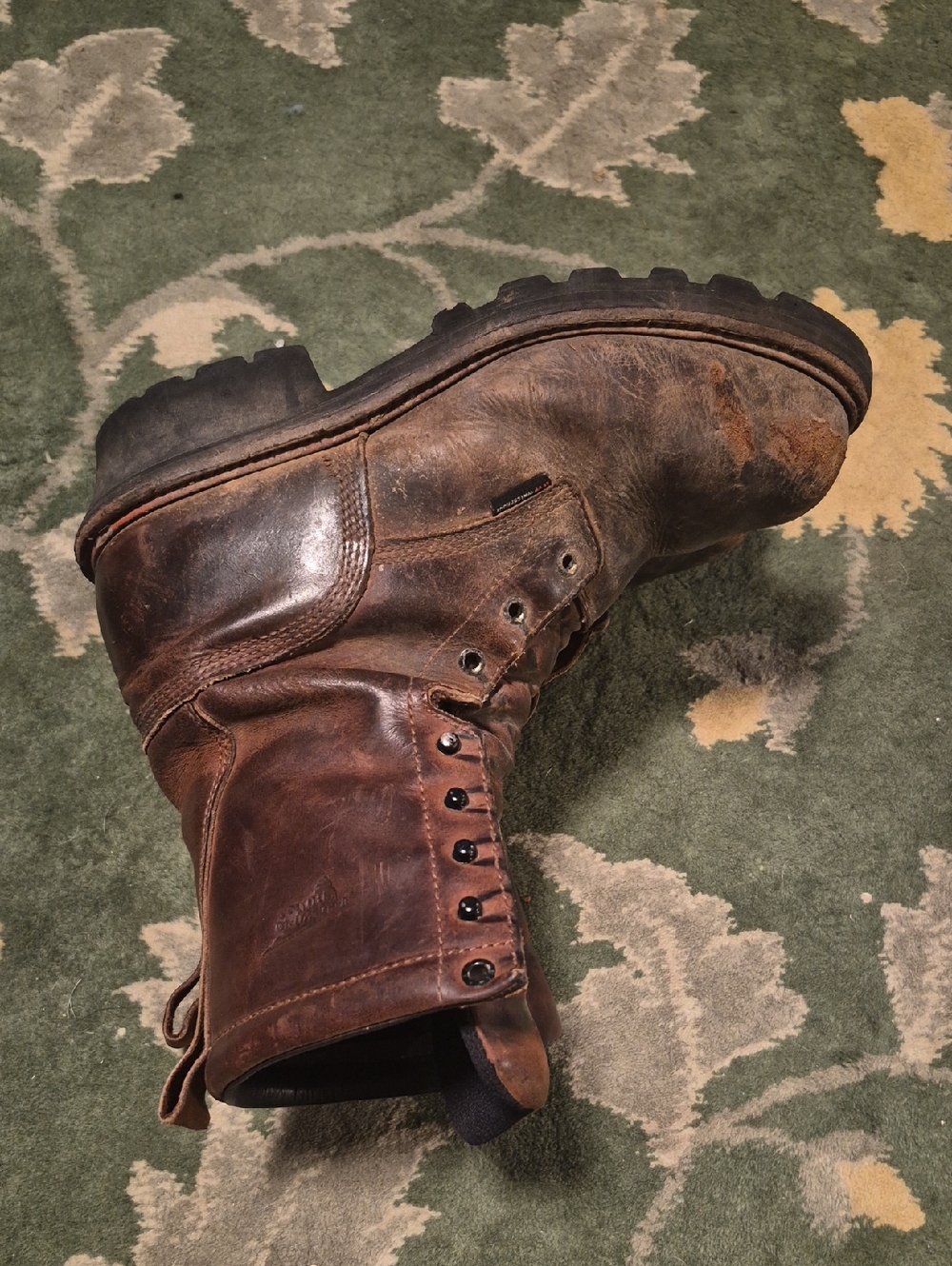 Red Wing Shoes Brown Leather Work Boot with Lug Sole